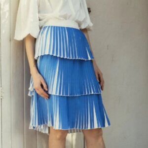 Mima Rosso Layered Pleated Skirt